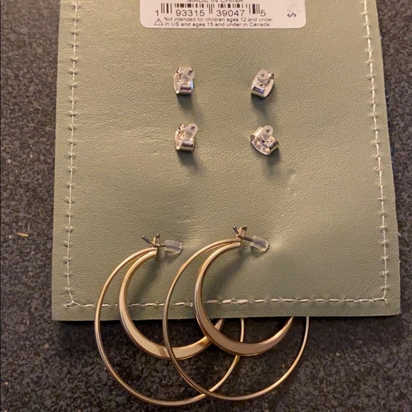 NEW 3 pairs of stud & hoop earrings bling/stones - Picture 7 of 7
